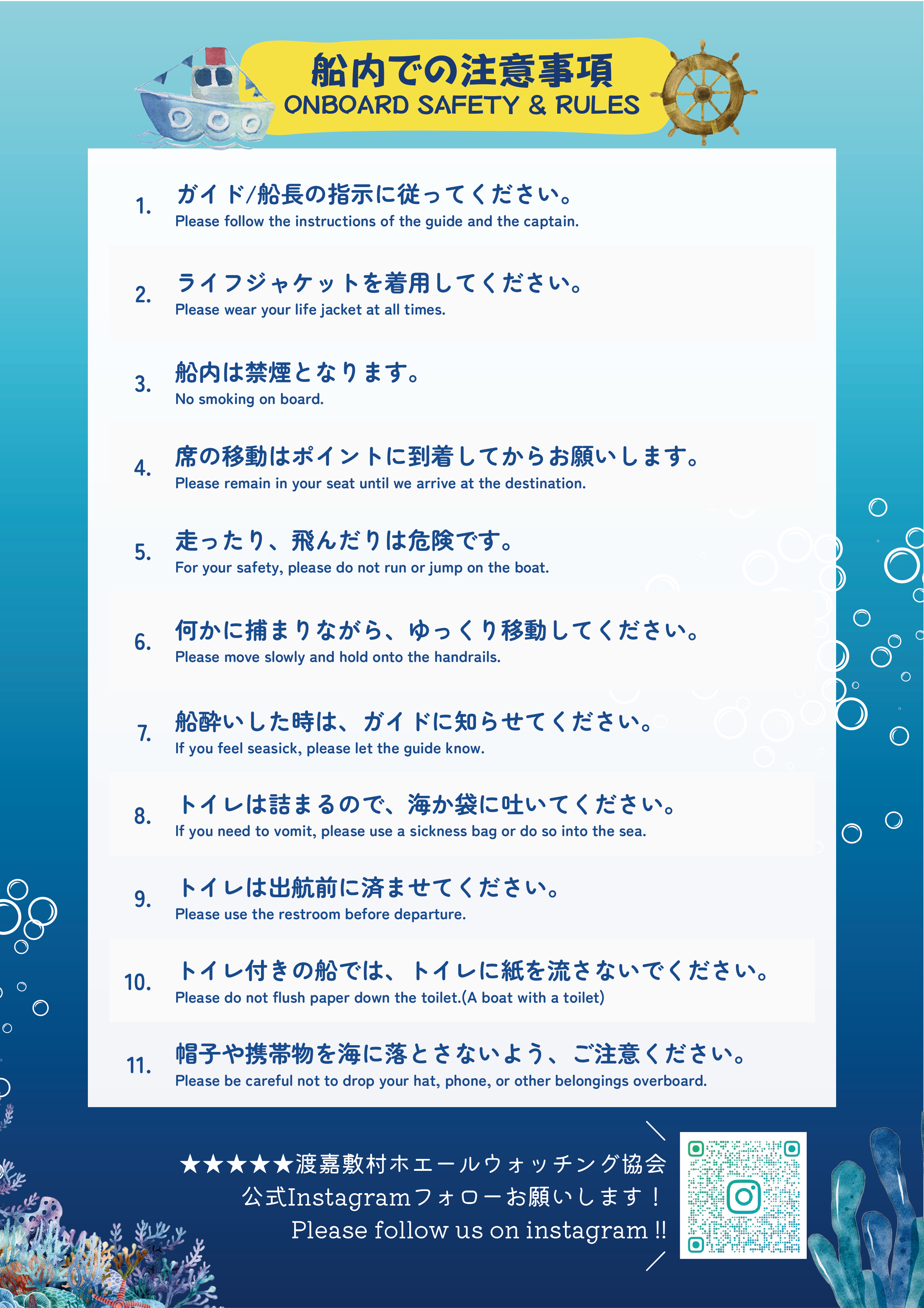 ホエールウォッチング注意事項